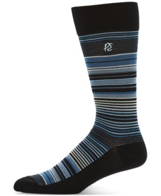 Perry Ellis Portfolio - Men's Fashion Stripe Moisture-Wicking Socks