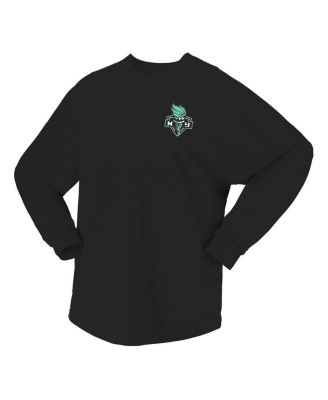 Women's Black New York Liberty Oversized Preppy City Long Sleeve T-Shirt