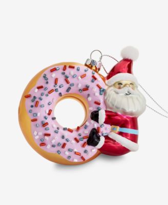 Sugar Plum Glass Santa Donut Ornament, Macy's Exclusive