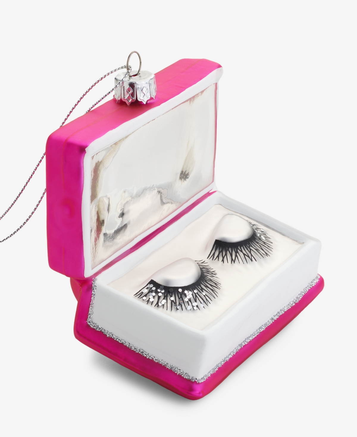 Holiday Lane Eclectic Charm Glass Eyelash Box Ornament, Macy's Exclusive In Pink