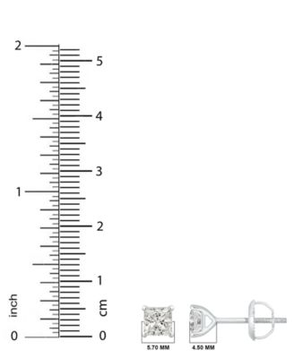 GIA Certified Diamond Princess-Cut Stud Earrings (1 ct. t.w.) in 14K White Gold