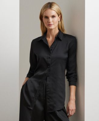 Lauren Ralph Lauren Women's Satin Charmeuse Shirt - Macy's