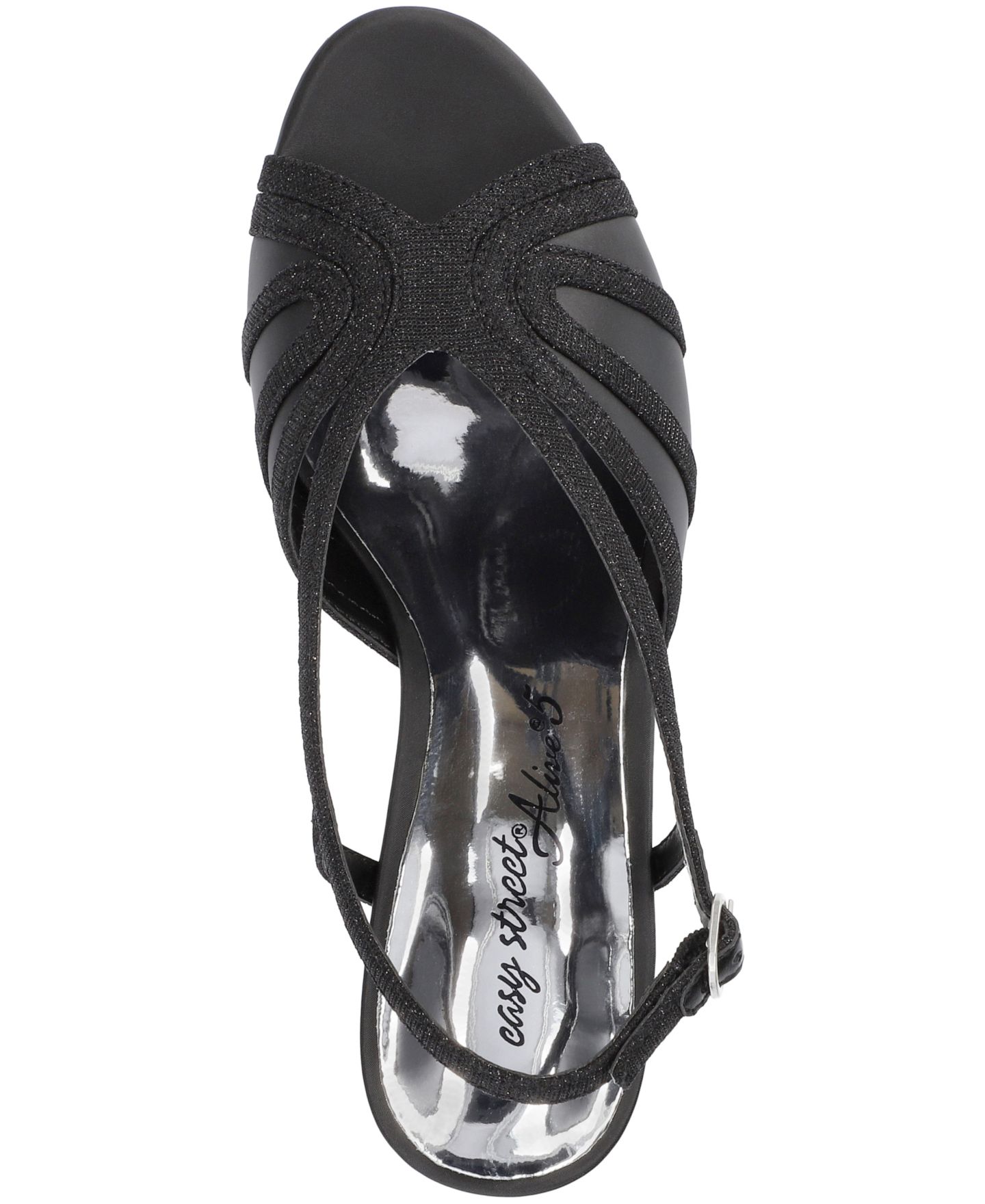 Женские сандалии Easy Street Starlight Heeled, цвет: Чёрный атласный — фото 4