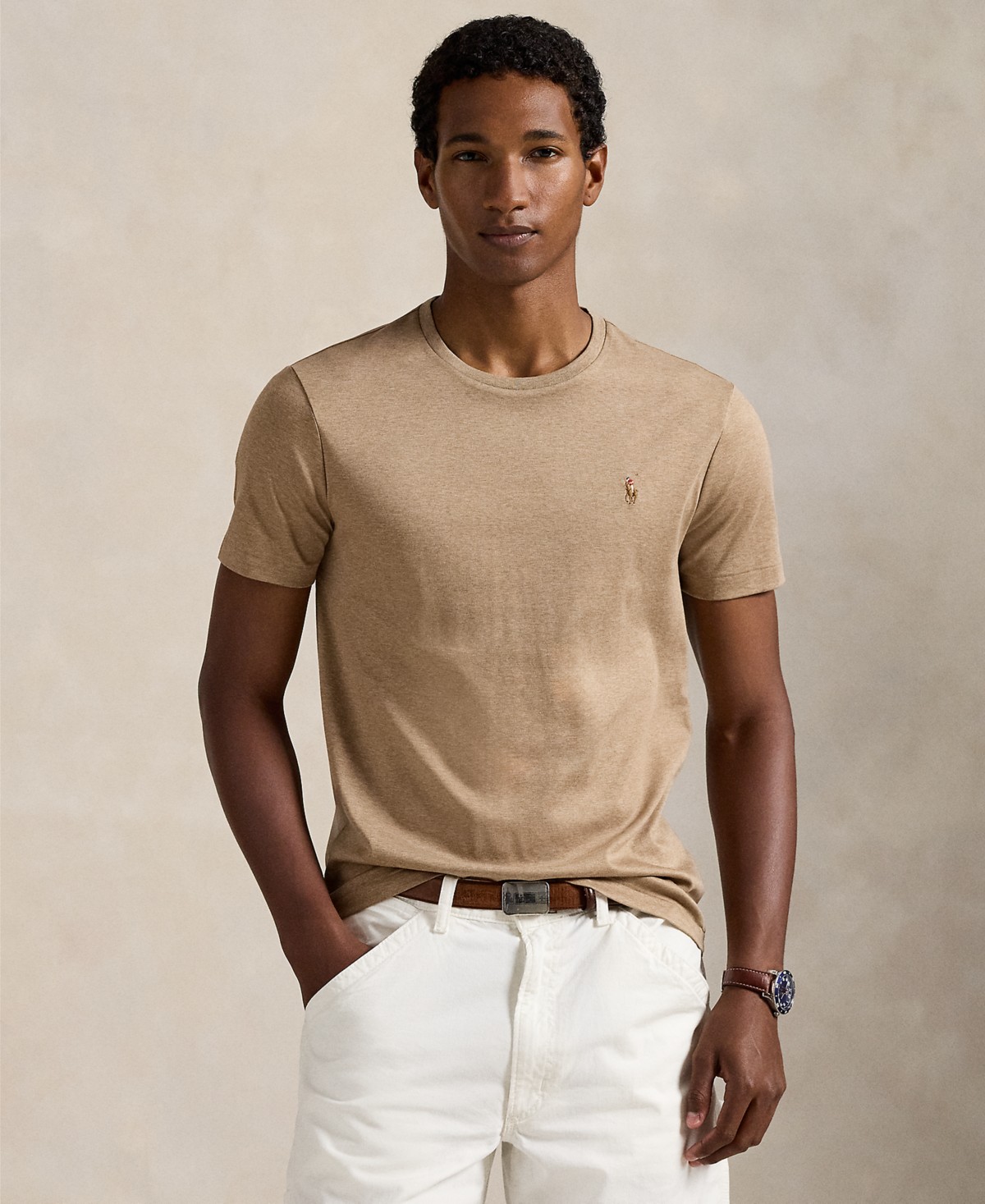 Мужские футболки Polo Ralph Lauren Men's Custom Slim-Fit Soft Cotton T-Shirt — фото 1