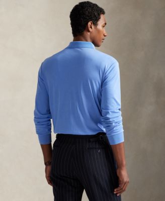 Men's Classic-Fit Long Sleeve Soft Cotton Polo Shirt