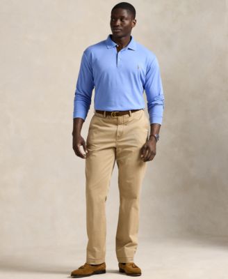 Men's Big & Tall Soft Cotton Long-Sleeve Polo Shirt