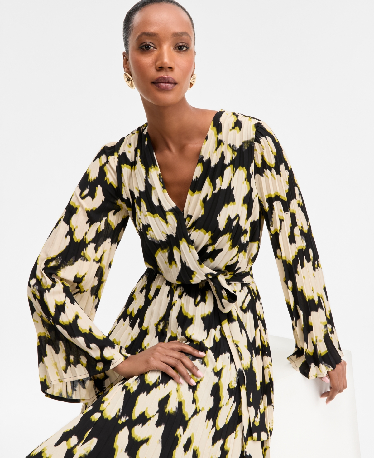 Inc International Concepts Women's Printed Surplice-neck Maxi Dress, Macy's Exclusive In Multi