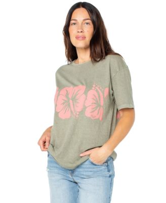 Roxy - Juniors' Flower Block Short-Sleeve Cotton T-Shirt