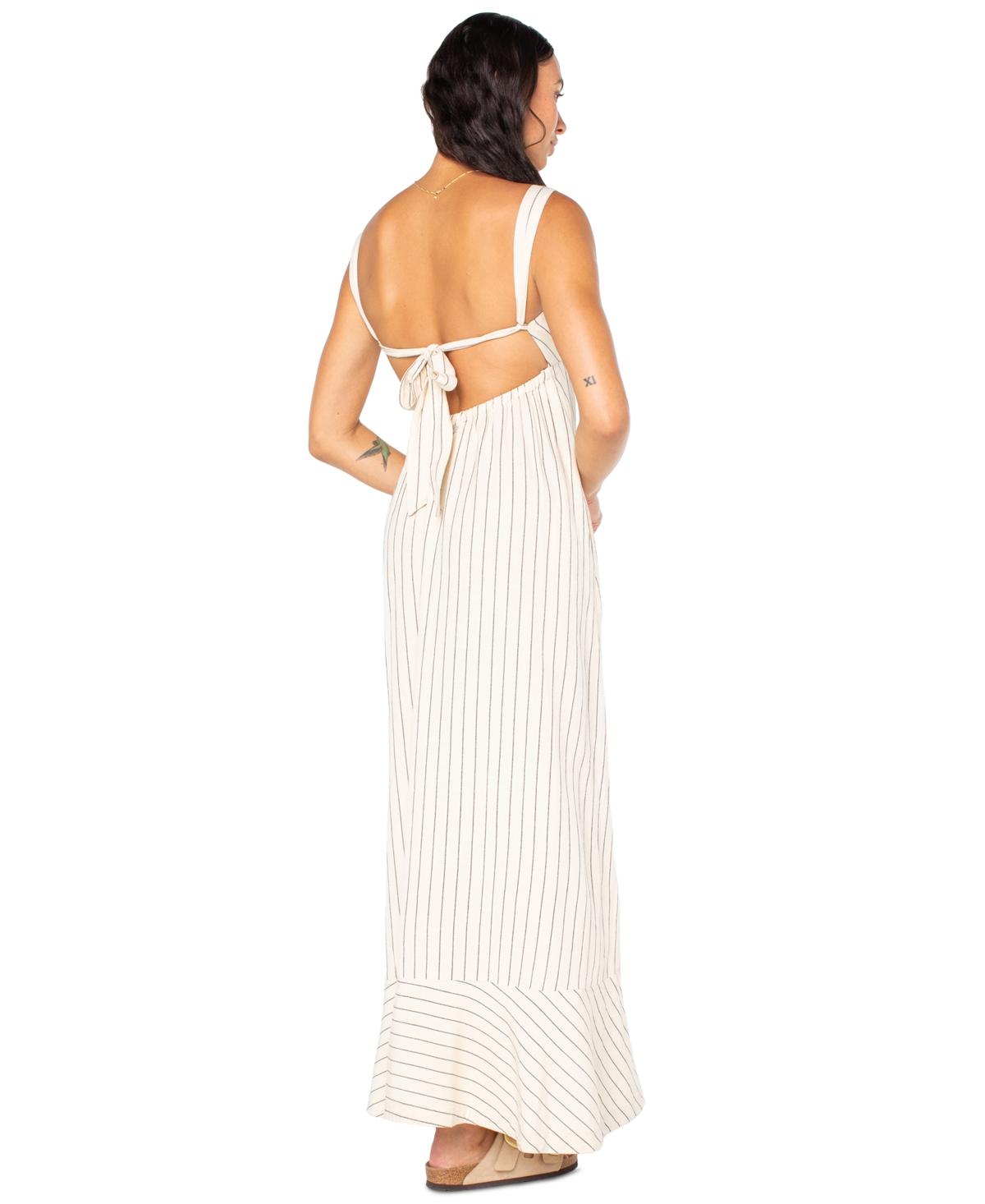 Roxy Wilder Coast Stripe Maxi Sundress In White