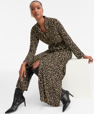 Women's Collared Long-Sleeve Maxi Dress, Macy's Exclusive