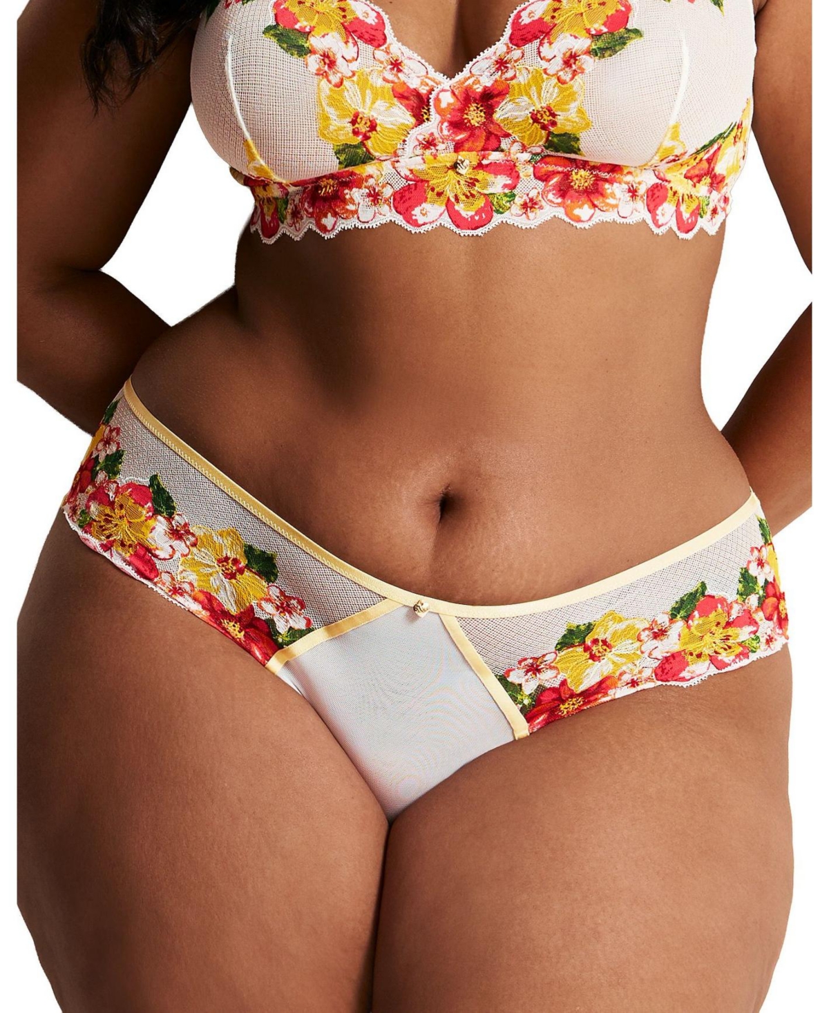 Liesel Women's Plus-Size Hipster Panty - Floral white