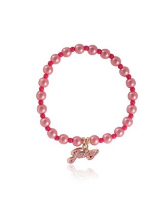 Pink & White Bracelet Duo – Heart & Juicy Charms