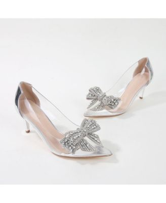 Nala Clear Vinyl Pump with Rhinestone Bow