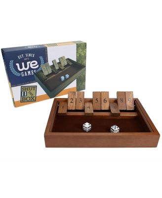 9 Number Shut the Box Board Game with Walnut Stained Wood, 11 in.
