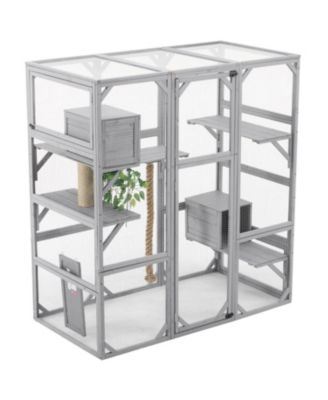 Outdoor Cat House Catio with Condos