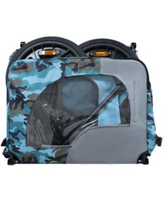 Heavy Duty Pet Bike Trailer - All-Terrain Wheels Blue/Grey