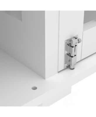 63" Double Dog Crate Furniture with Drawers & Divider