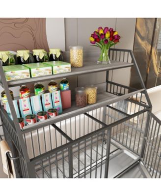 Large Pet Cage with Storage - Black/Gray