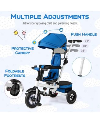 Toddler 5-in-1 Folding Trike 1-5 Years Old w/ Safety Harness Storage