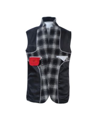 Boys Black Slim Fit Checkered Blazer