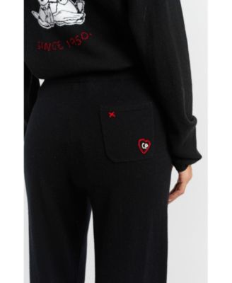 Women's Wool Cashmere Peanuts Wide-Leg Track Pants