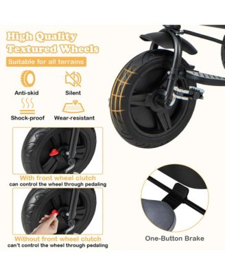 4-in-1 Baby Tricycle Toddler Trike w/ Reversible Seat Canopy & Push Handle