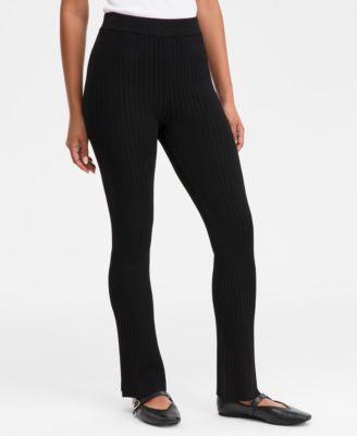 Women's High-Rise Rib-Knit Sweater Pants, Macy's Exclusive 