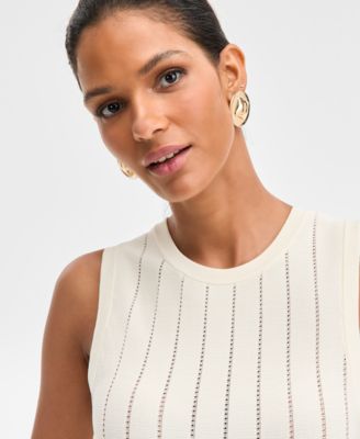 Women's Godet-Pleat Sleeveless Sweater, Macy's Exclusive 