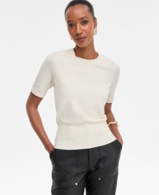 Women's Elbow-Sleeve Crewneck Sweater