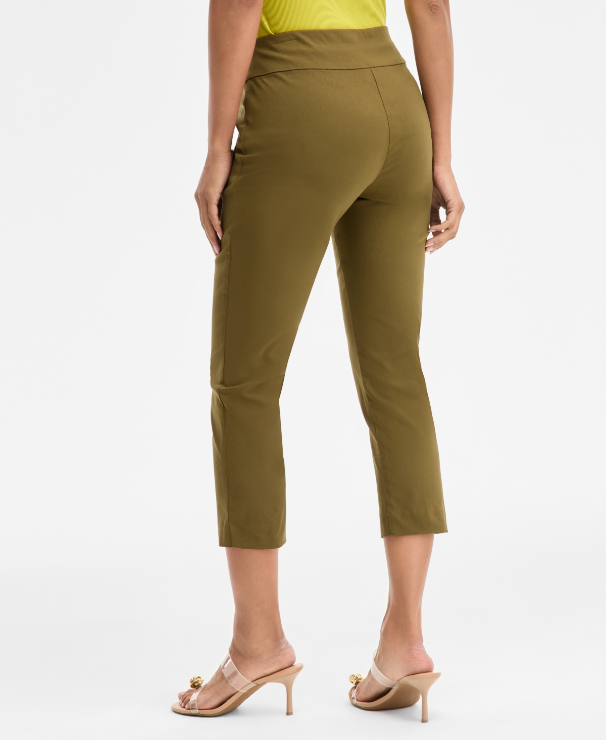 Inc International Concepts Women's Tummy-control Pull-on Capri Pants, Created For Macy's In Green