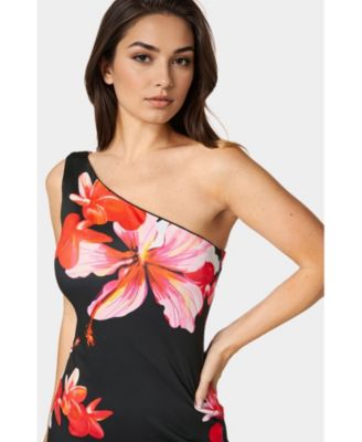 Women's One Shoulder High Slit Maxi Dress