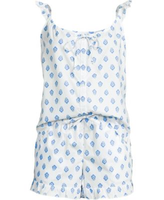 Women's Poplin 2 Piece Pajama Set - Tank Top and Shorts