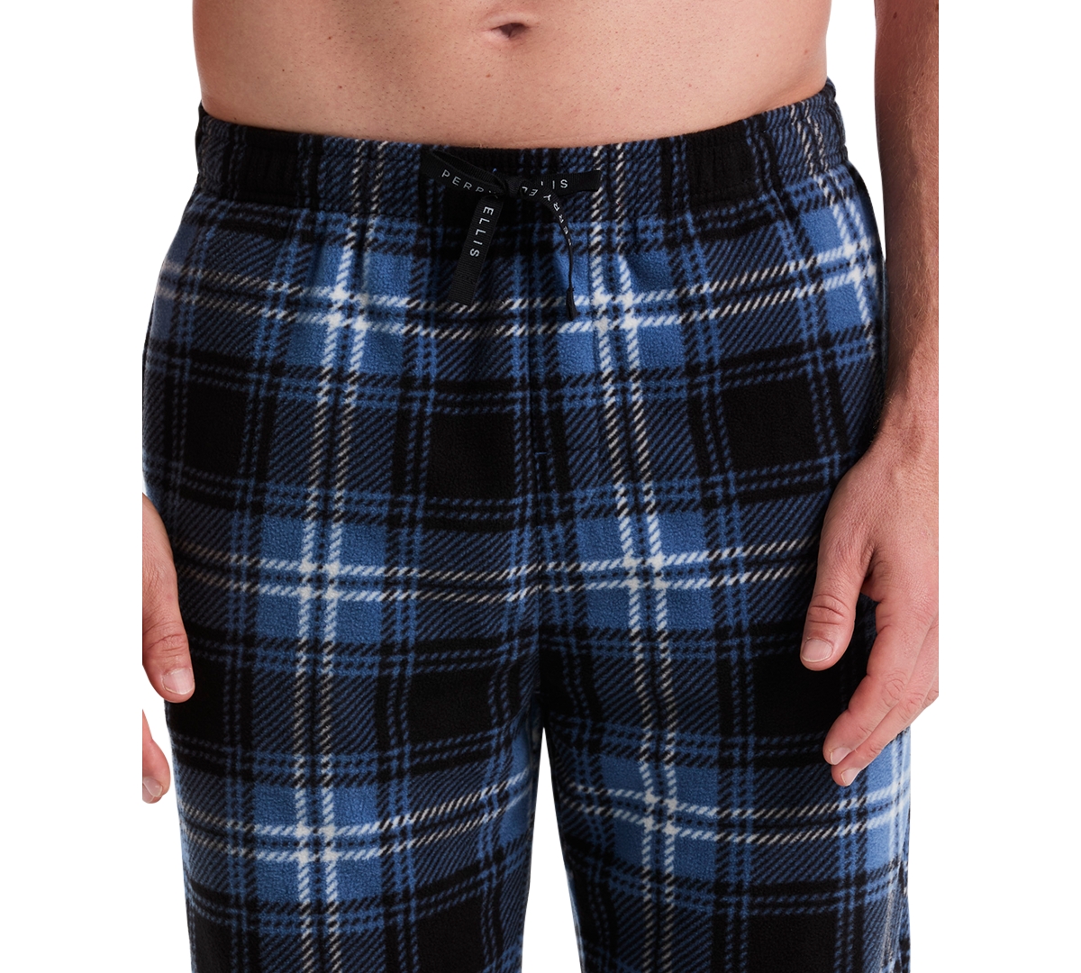 Perry Ellis Portfolio Men's Buffalo Plaid Fleece Pajama Pants In Multi