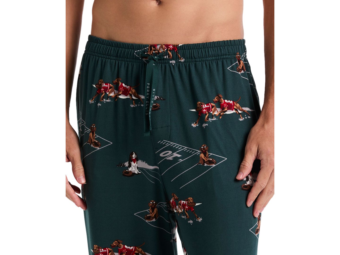 Пижамные брюки Touch для мужчин — Perry Ellis Portfolio, цвет: Каберне — фото 9