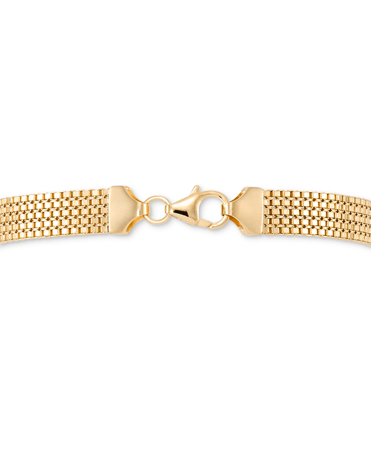 Macy's Woven Classic Squared Box Chain Link Bracelet In 10k Gold In Yellow