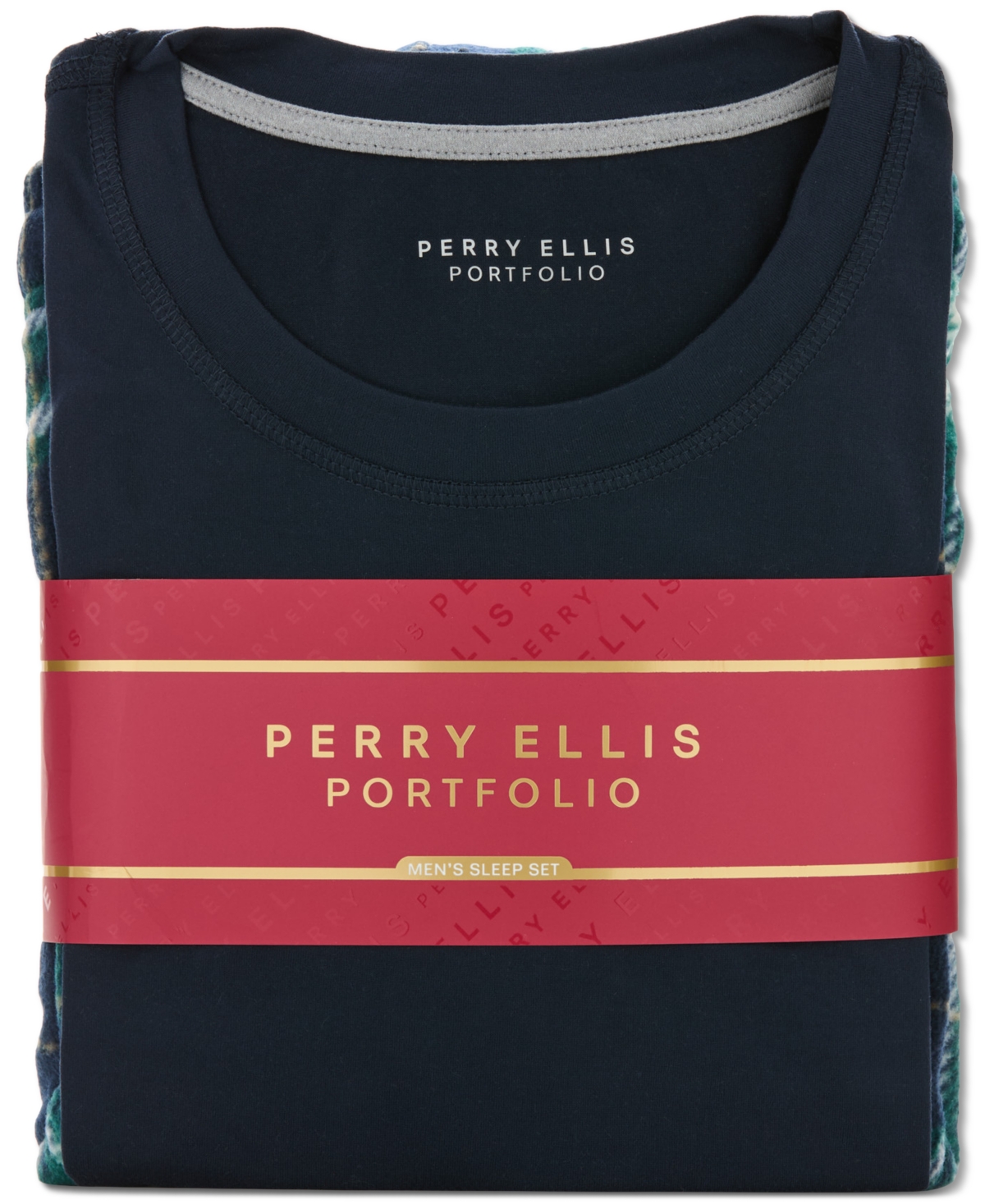 Perry Ellis Portfolio Men's Buffalo Plaid Cotton Pajama Set In Black