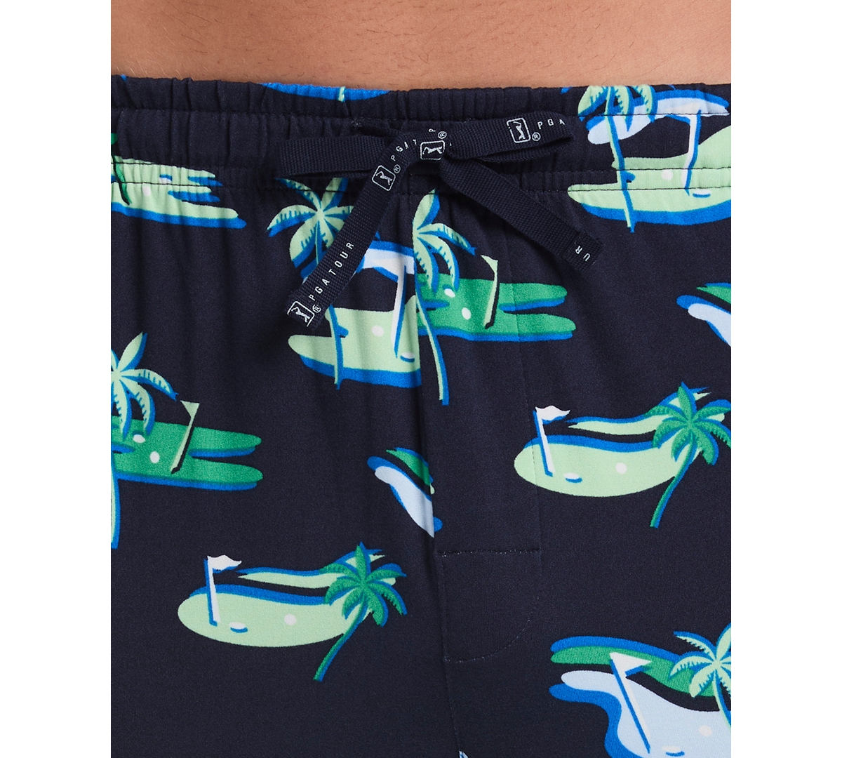 Perry Ellis Portfolio Men's Soft Touch Beach Course Golf Pajama Set In Green