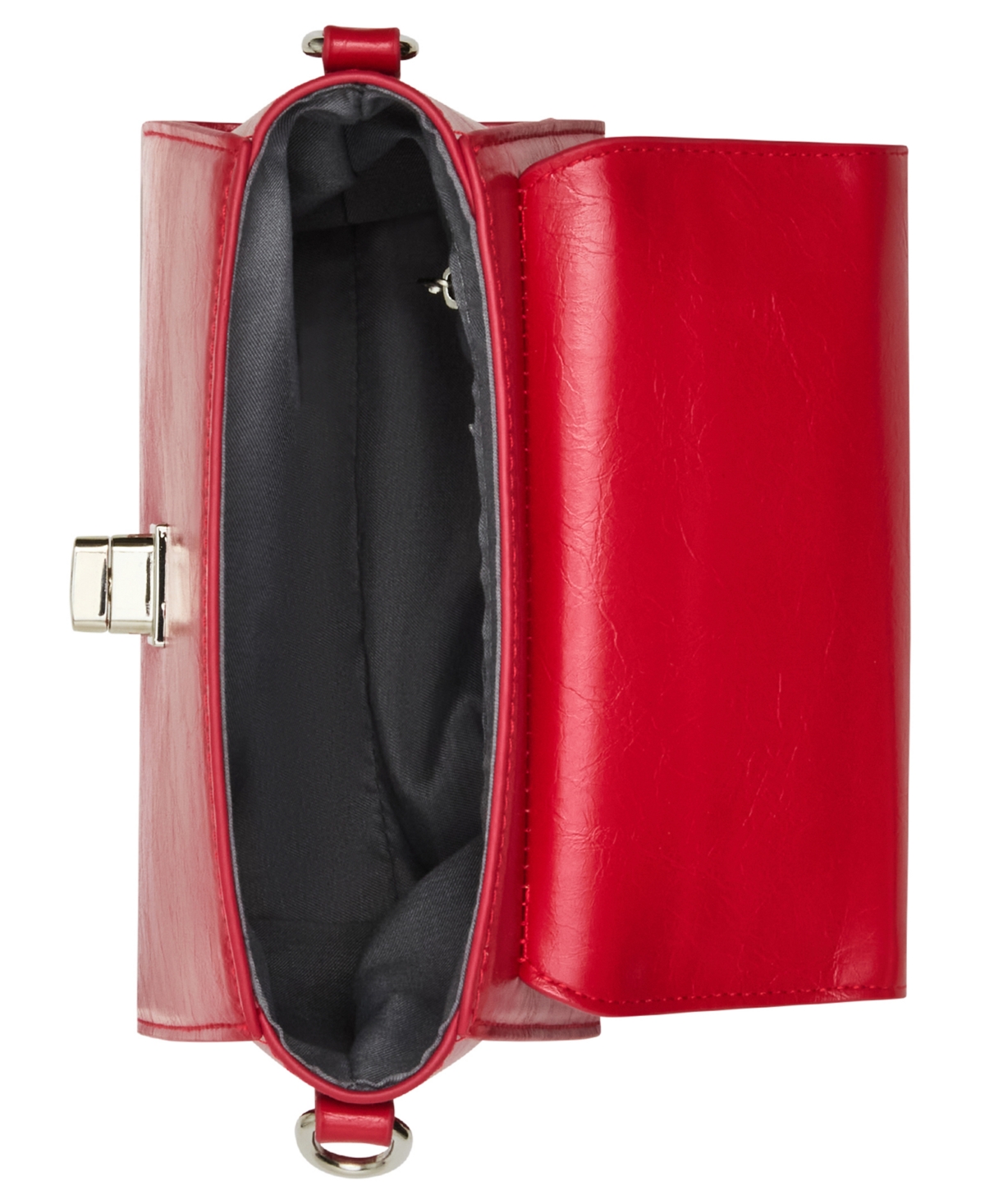 Madden Girl Trissac Crinkle Turn Lock Satchel Bag In Red