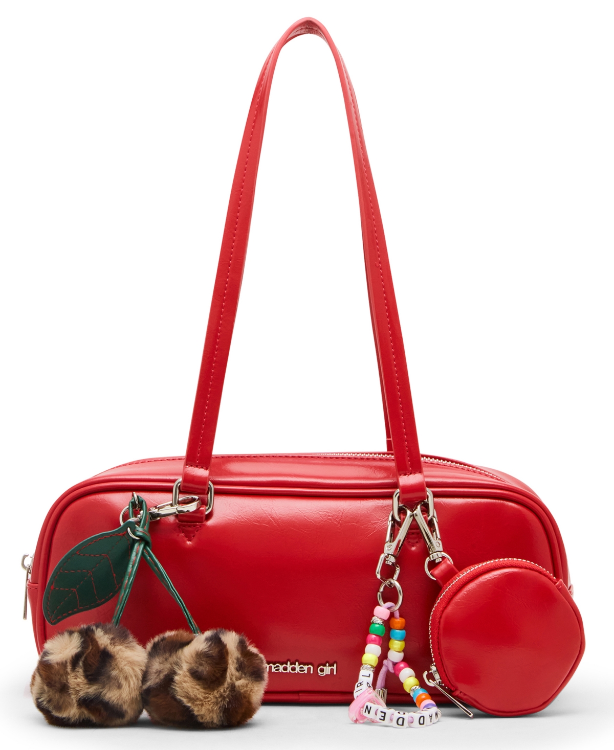 Madden Girl Andarna Crinkle Zipper Shoulder Bag In Red