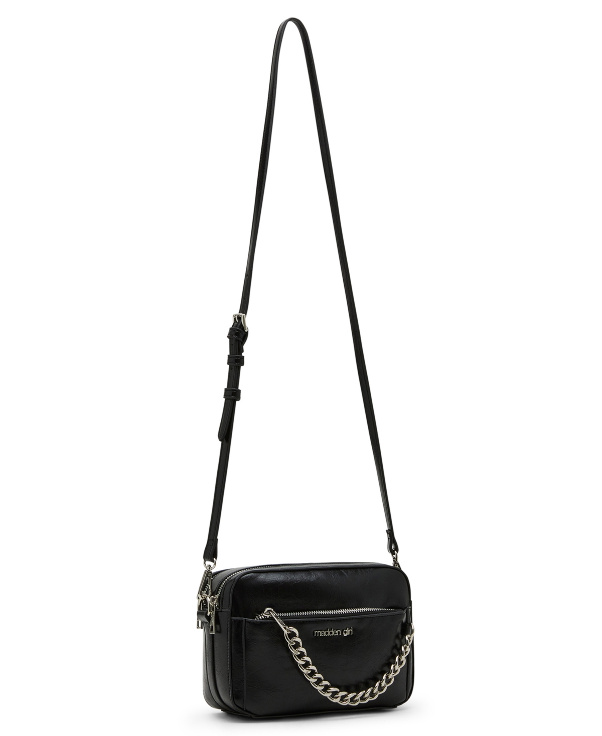 Madden Girl Tarac Crinkle Camera Crossbody Bag In Black