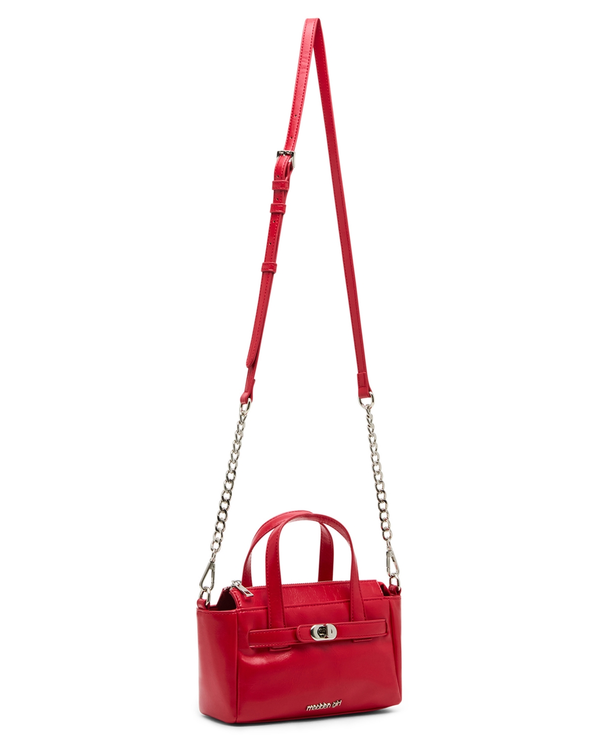 Madden Girl Cathc Crinkle Zipper Satchel Bag In Red