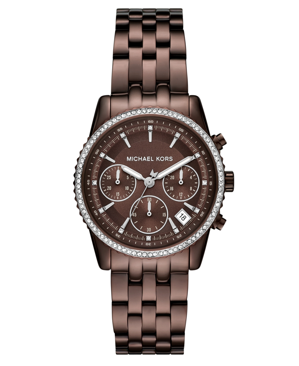 Michael Kors Women'sâ Bryant Chronograph Brown Stainless Steel Watch, 35mm