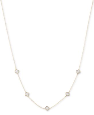 Macy's - Glitter Clover Four Station 18" Collar Necklace in 10k Gold