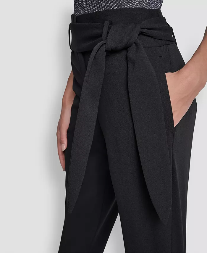 Women's Tie-Waist High-Rise Straight-Fit Pants - thumbnail 4