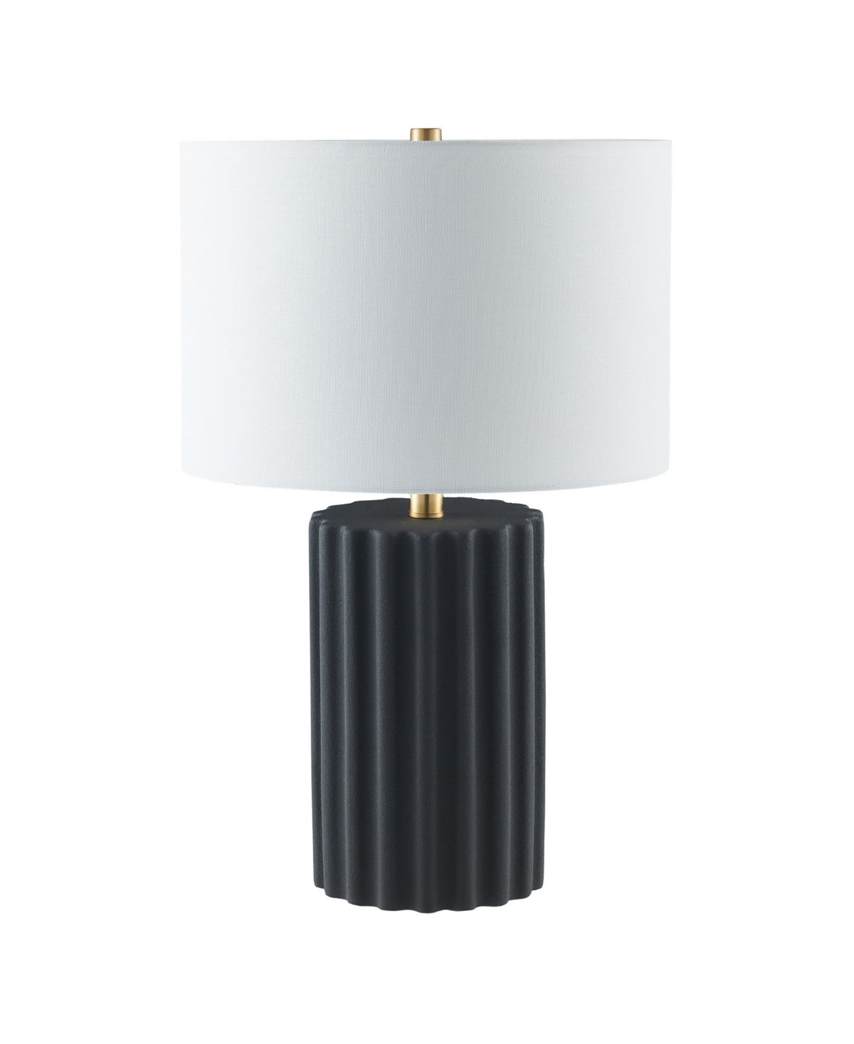 Hudson & Canal Seren 23" Ceramic Table Lamp With Fabric Shade In Black
