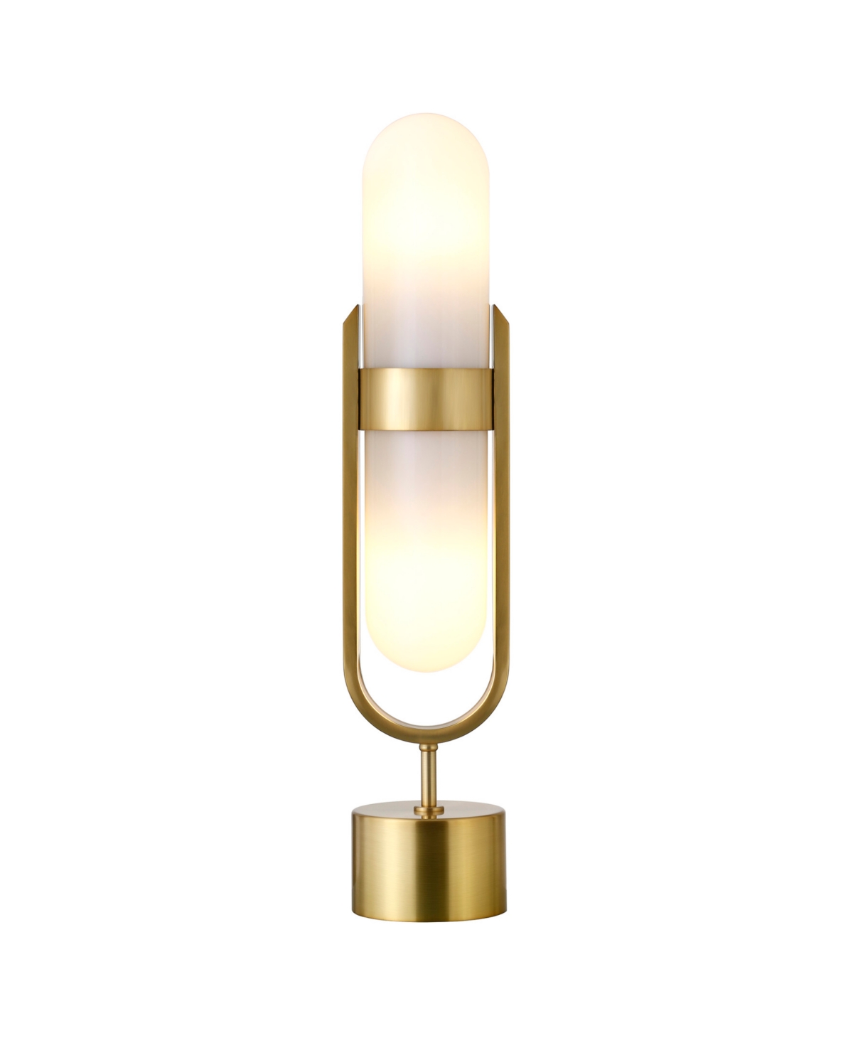 Hudson & Canal Blair 25" Metal Pill-shaped Table Lamp With Milk Glass Shade