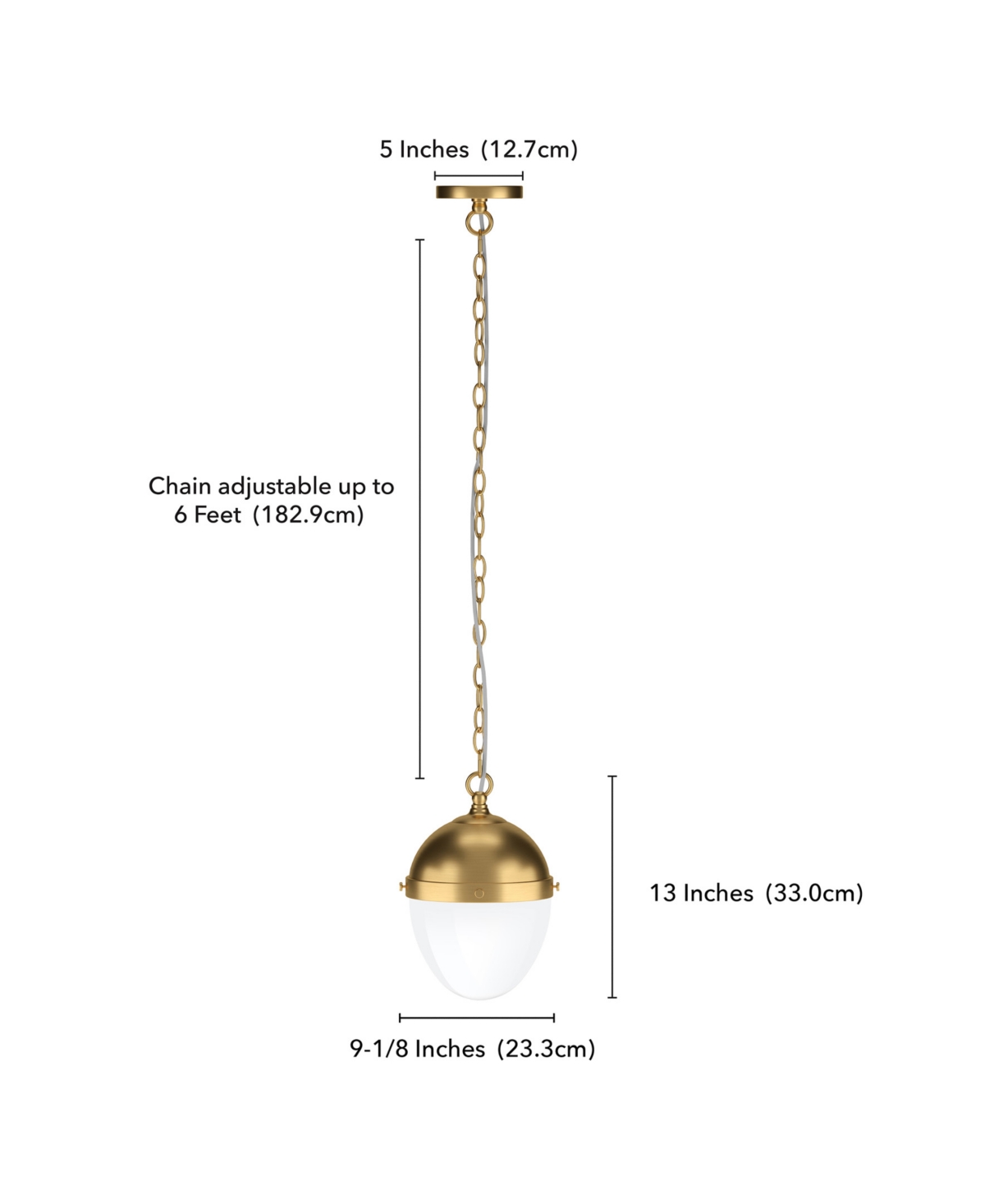 Hudson & Canal Aurelia 13" Metal Pendant With Glass Shade In Gold