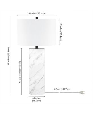 Elise 29.5" Metal Table Lamp with Fabric Shade