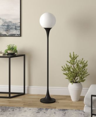 Mahdi 70" Metal Torchiere Floor Lamp with Glass Shade