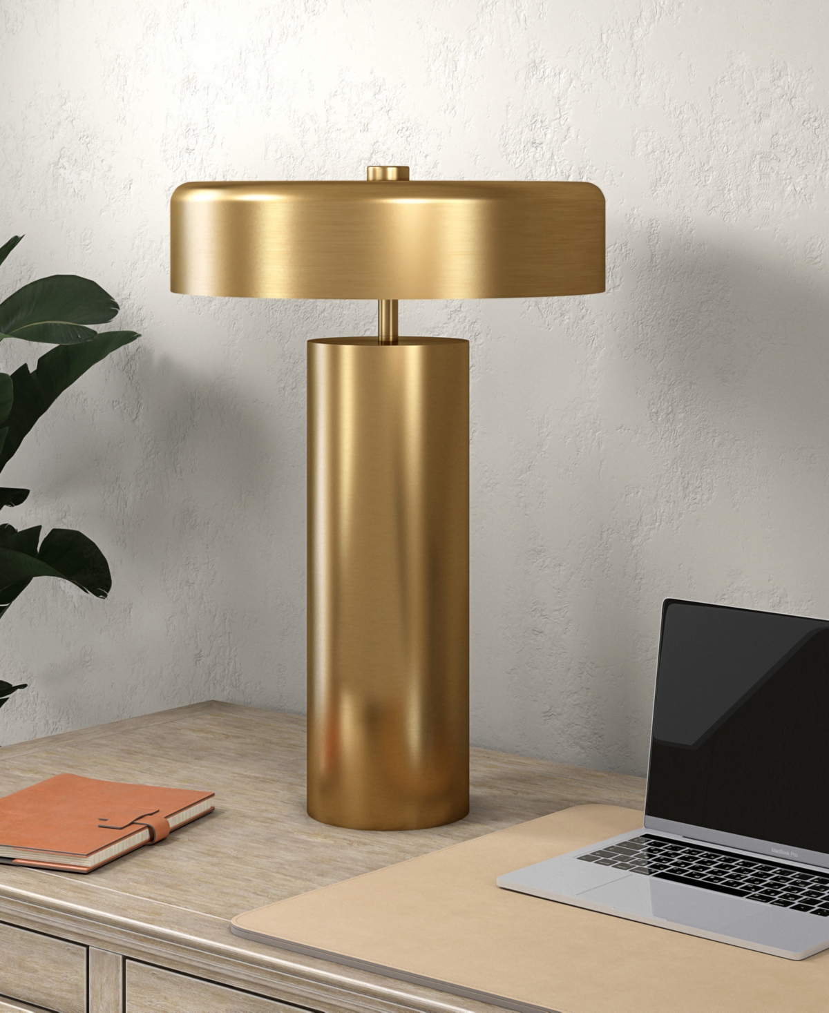 Hudson & Canal Nash 23.75" Metal Table Lamp With Metal Shade In Gold